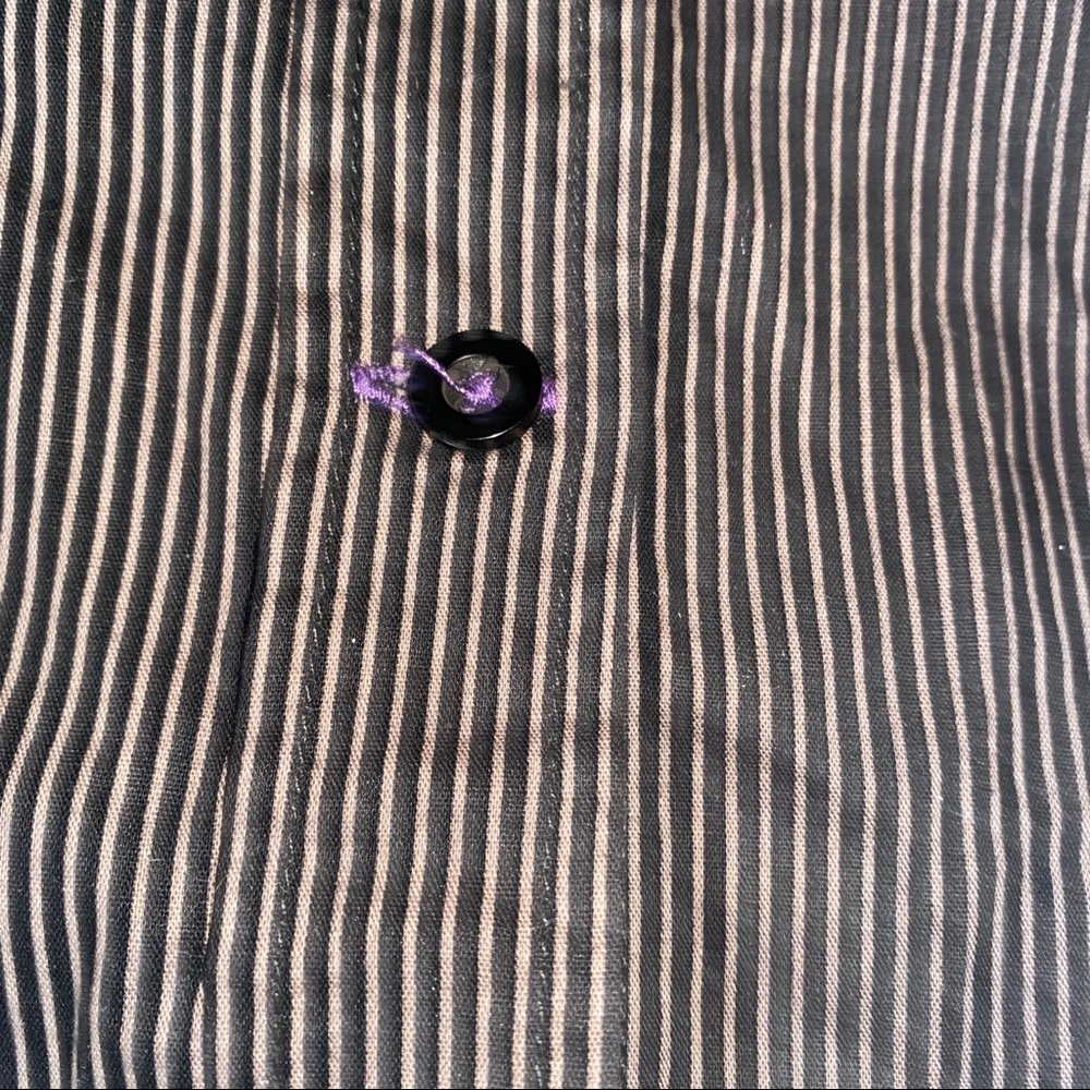 Black Men’s Striped Button Shirt small Buckle - Picture 7 of 10